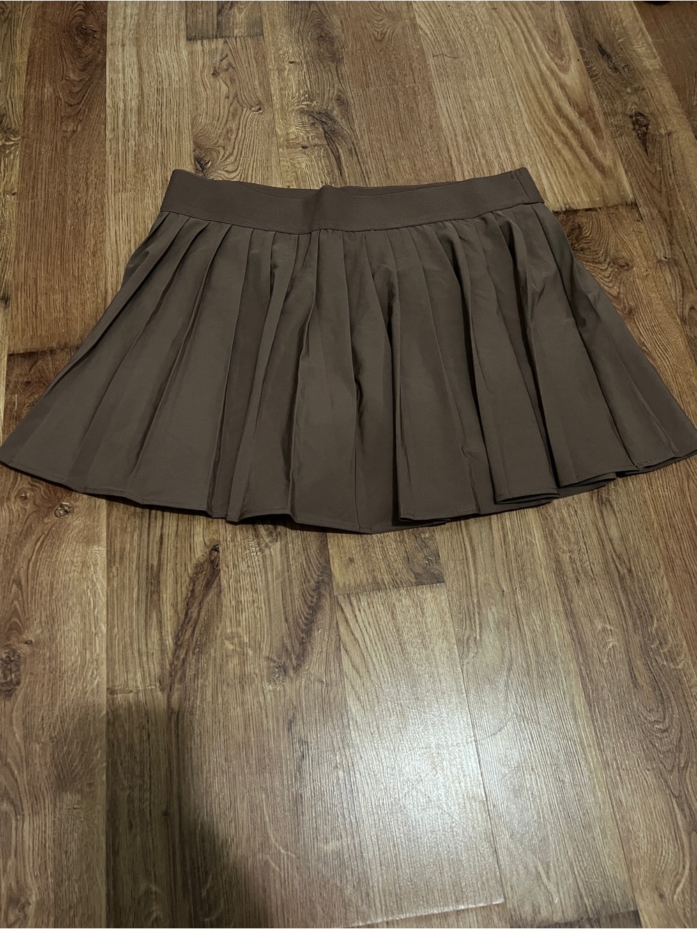 Garage Brown Pleated Tennis Skirt